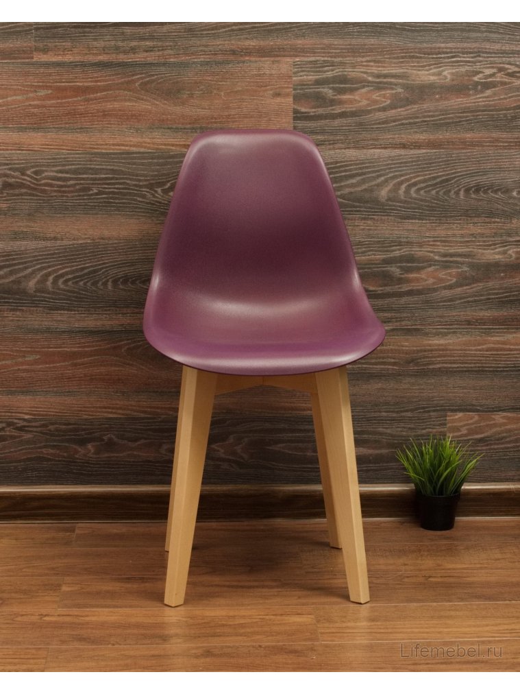 Пластиковый стул Сашш натуральный / фиолетовый