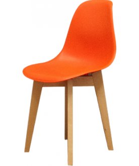 Пластиковый стул Сашш натуральный / оранжевый