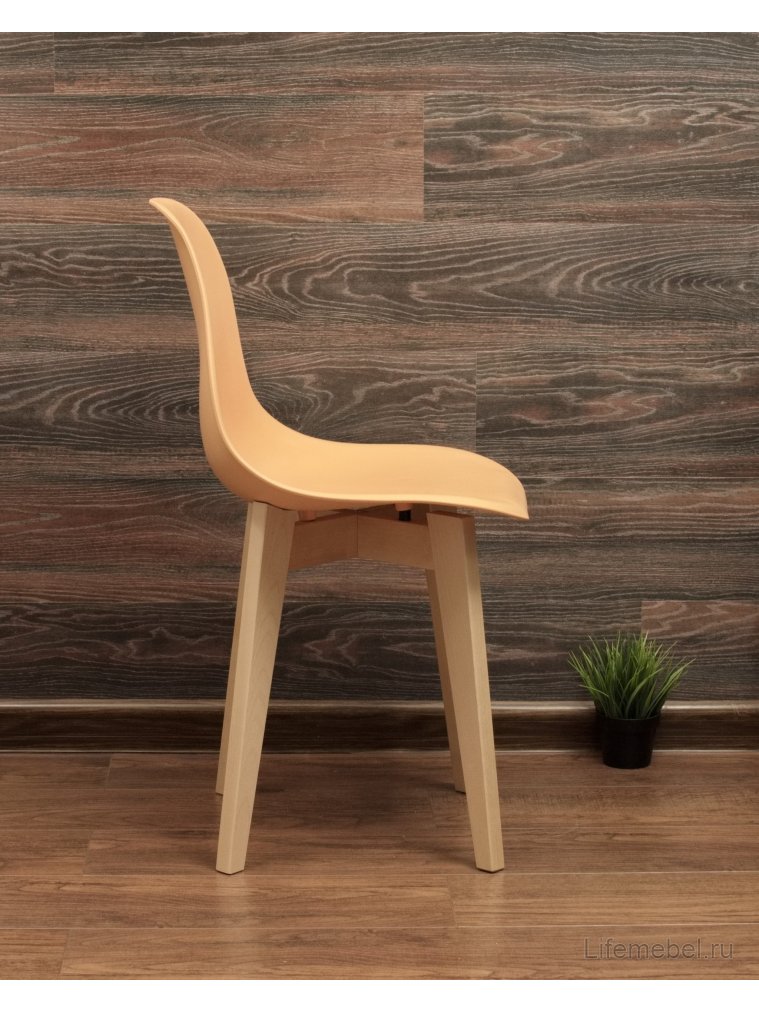 Пластиковый стул Сашш натуральный / персиковый