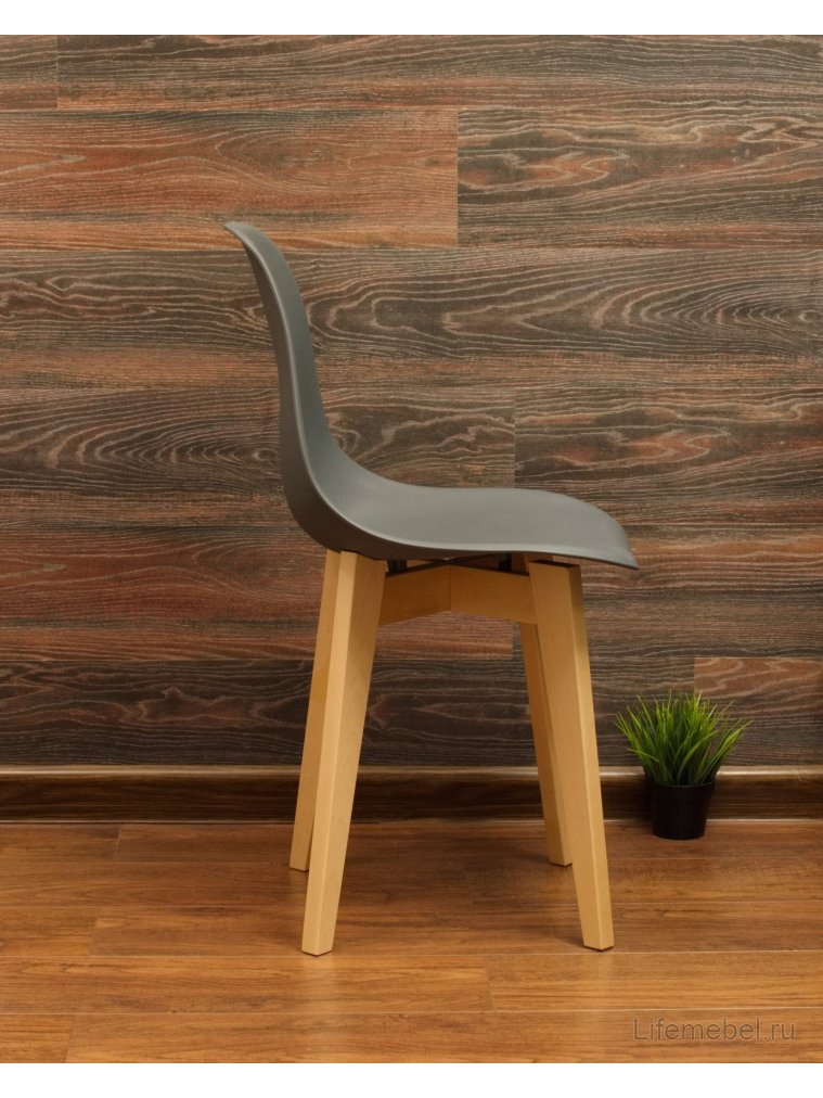 Пластиковый стул Сашш натуральный / серый
