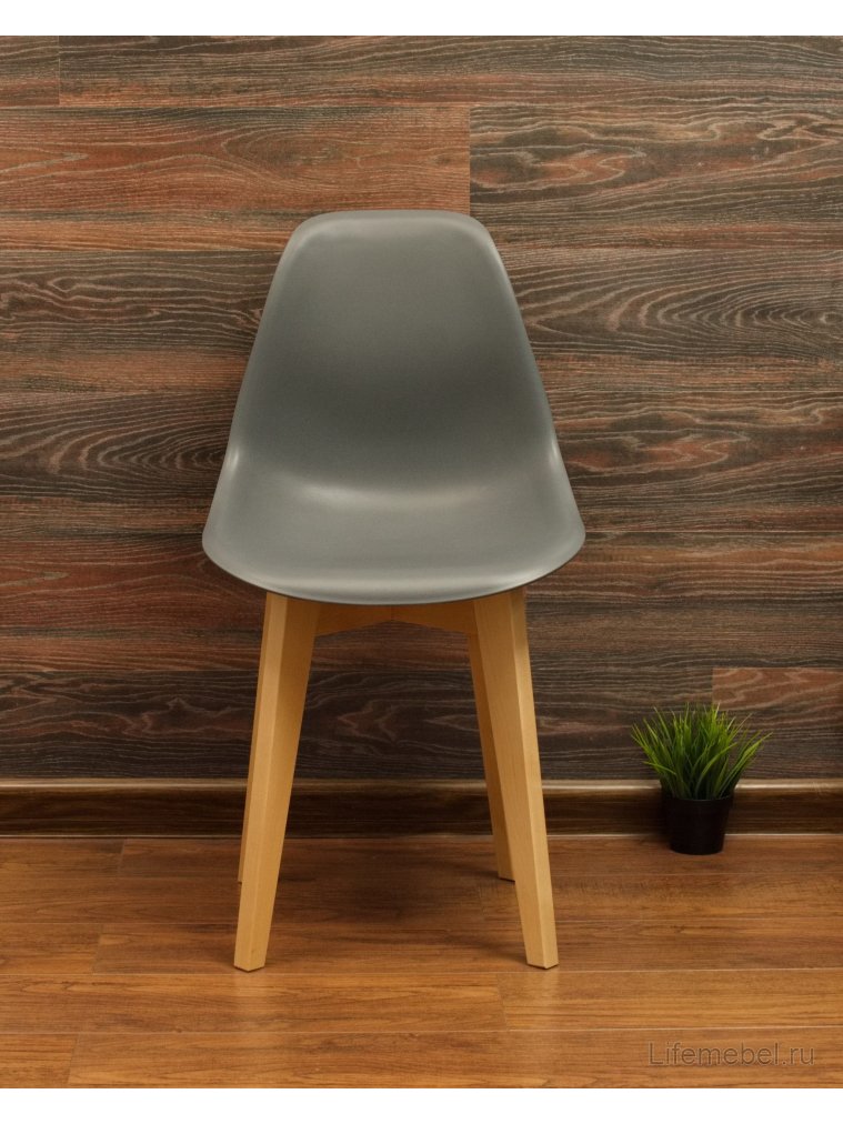 Пластиковый стул Сашш натуральный / серый