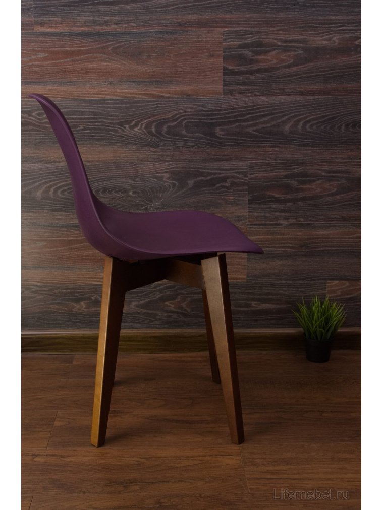 Пластиковый стул Сашш орех / фиолетовый