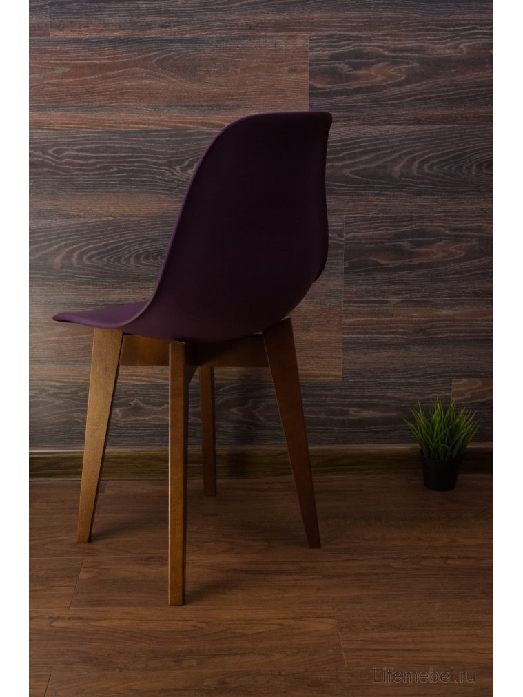 Пластиковый стул Сашш орех / фиолетовый