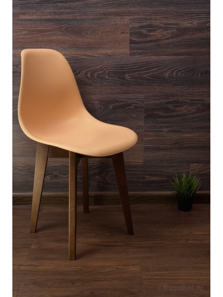 Пластиковый стул Сашш орех / персиковый
