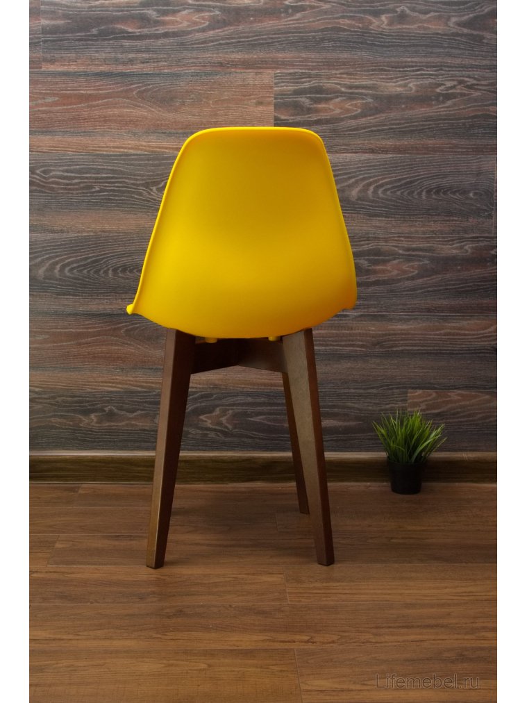 Пластиковый стул Сашш орех / жёлтый