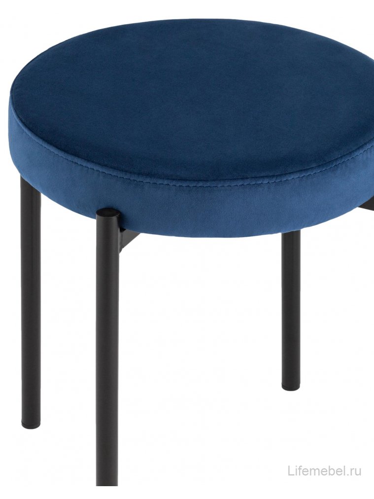 Табурет Альма синий велюр