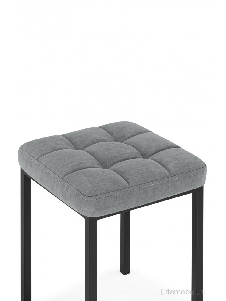 Табурет Байя микровелюр катания сильвер / черный