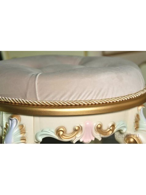Табурет Людовик слоновая кость кракелюр