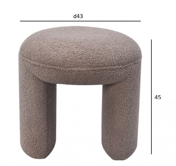 Табурет Teddy N-55800 серый