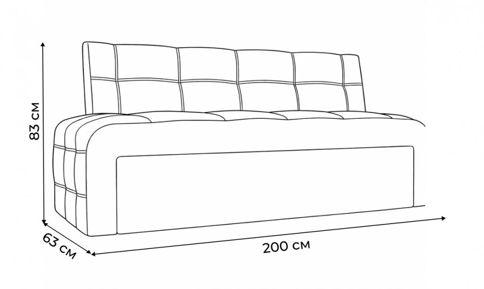 Кухонный диван Люксор экокожа черный