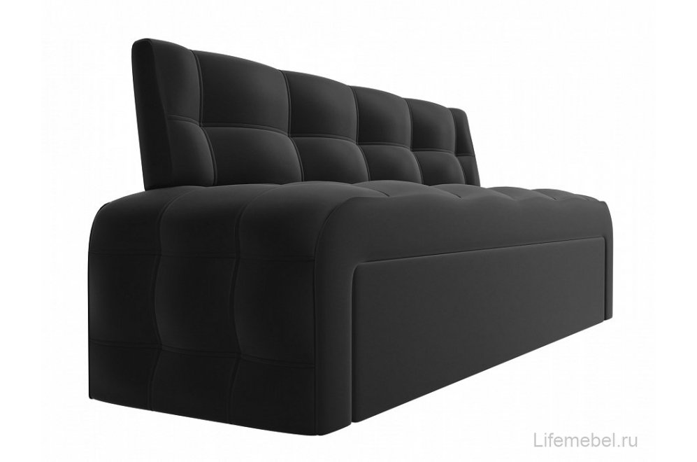 Кухонный диван Люксор экокожа черный