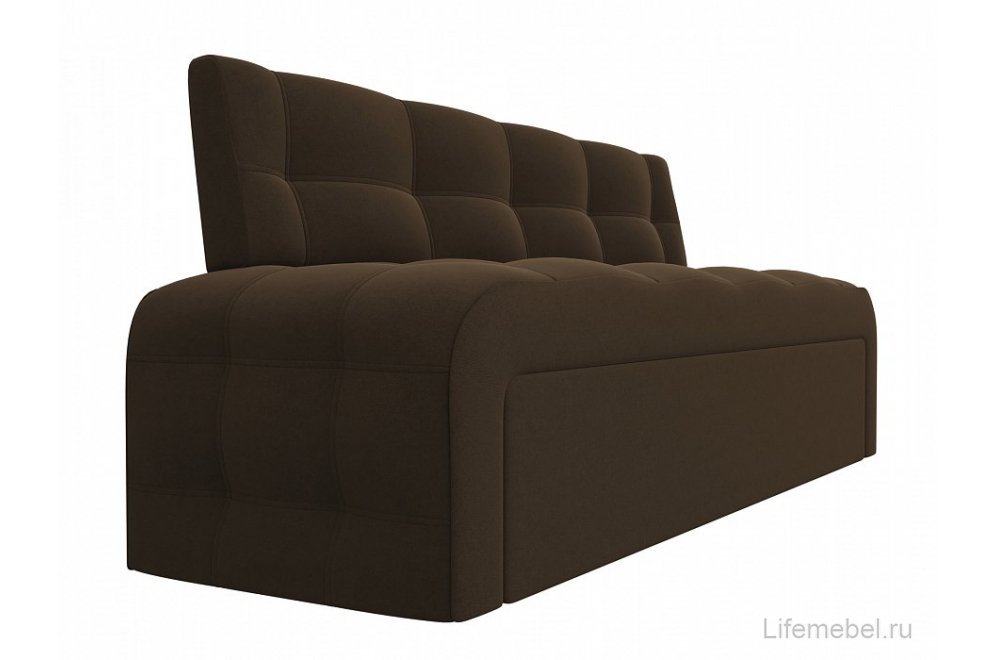 Кухонный диван Люксор микровельвет коричневый