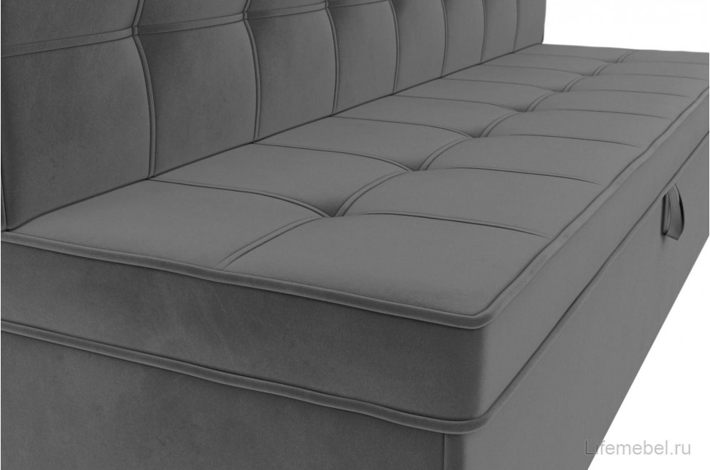 Кухонный диван Соната-Прайм серый велюр