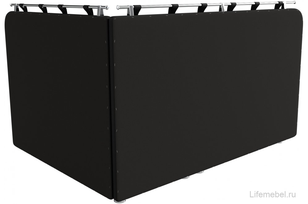 Кухонный диван Уют-2 правый экокожа черный