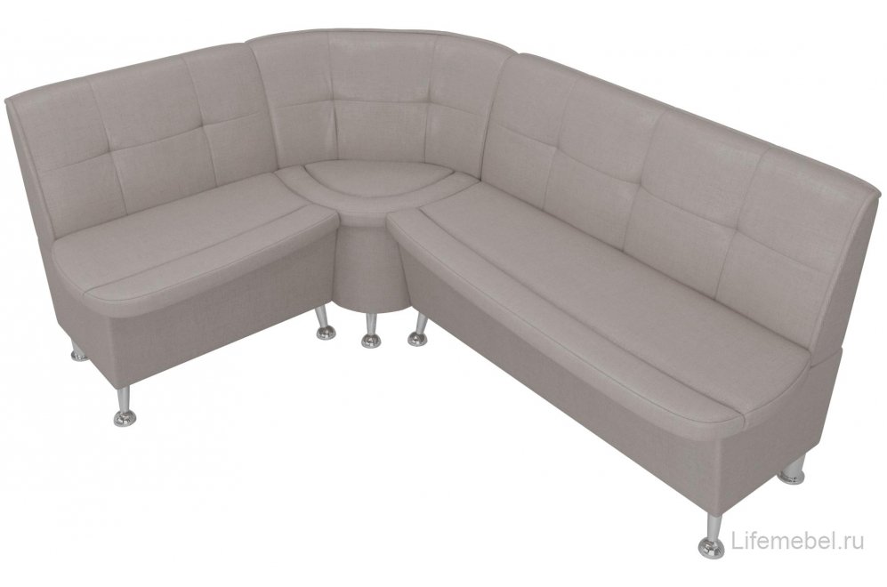 Кухонный диван угловой Феникс левый бежевая рогожка