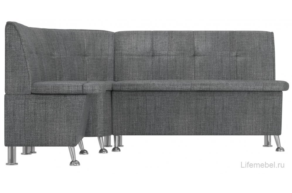 Кухонный диван угловой Феникс левый серая рогожка