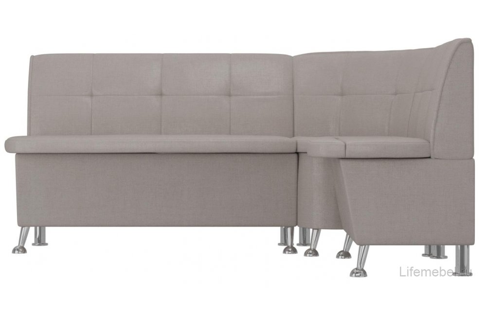 Кухонный диван угловой Феникс правый бежевая рогожка