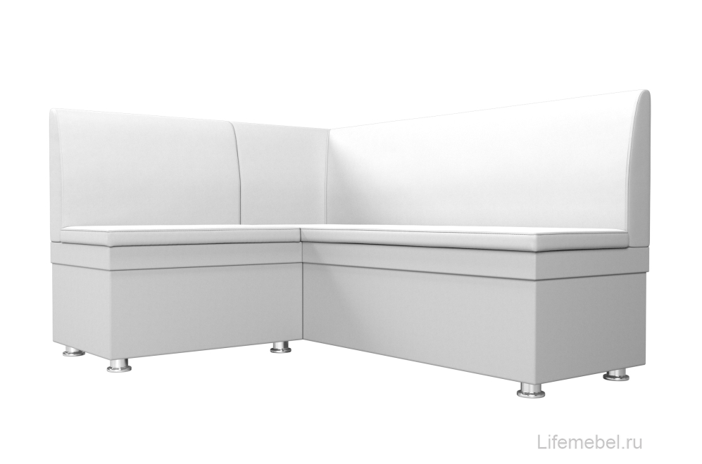 Кухонный диван Уют угловой экокожа белый левый
