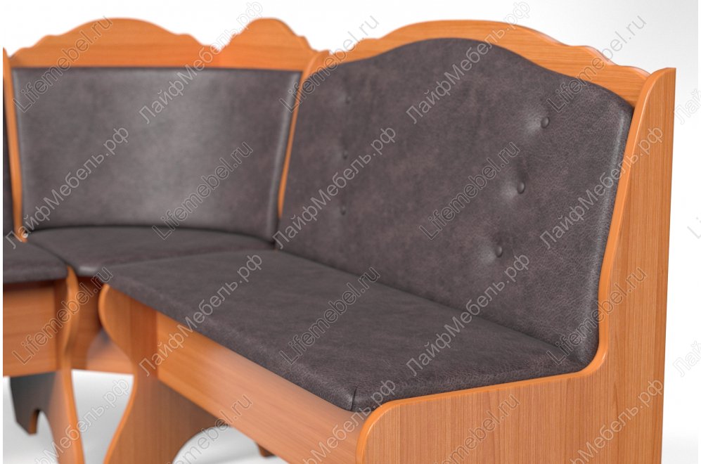 Кухонный уголок Елена-8 ольха / кожзам коричневый