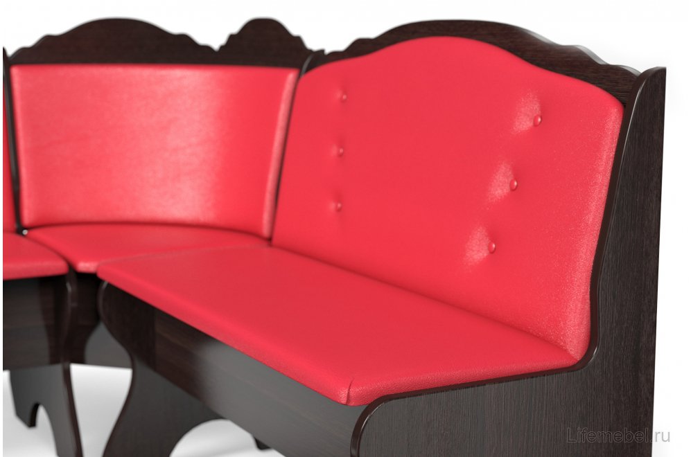 Кухонный уголок Елена-8 венге / кожзам красный