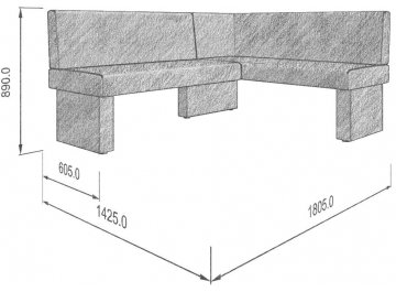 Диван Optim 178-140 R правый