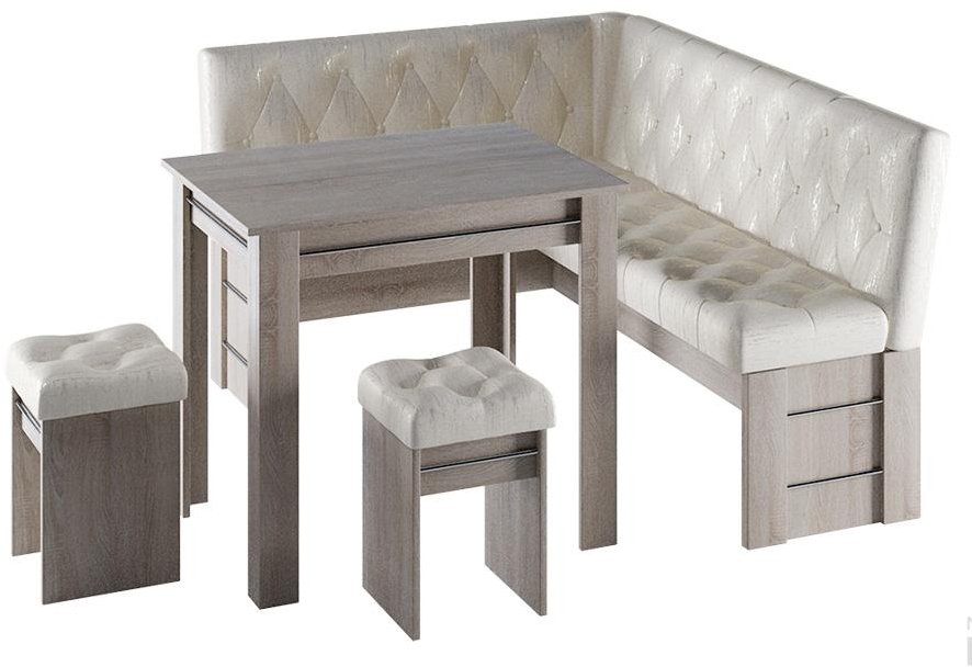 Кухонный уголок Парма дуб пикард / кожзам светлый