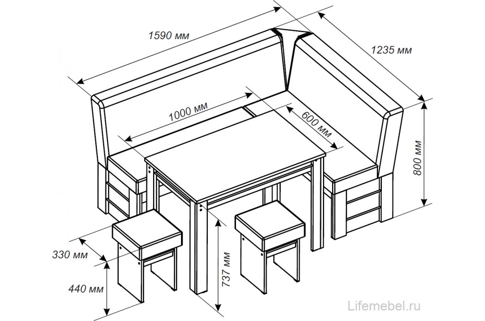 Кухонный уголок Парма дуб сонома трюфель / светлый