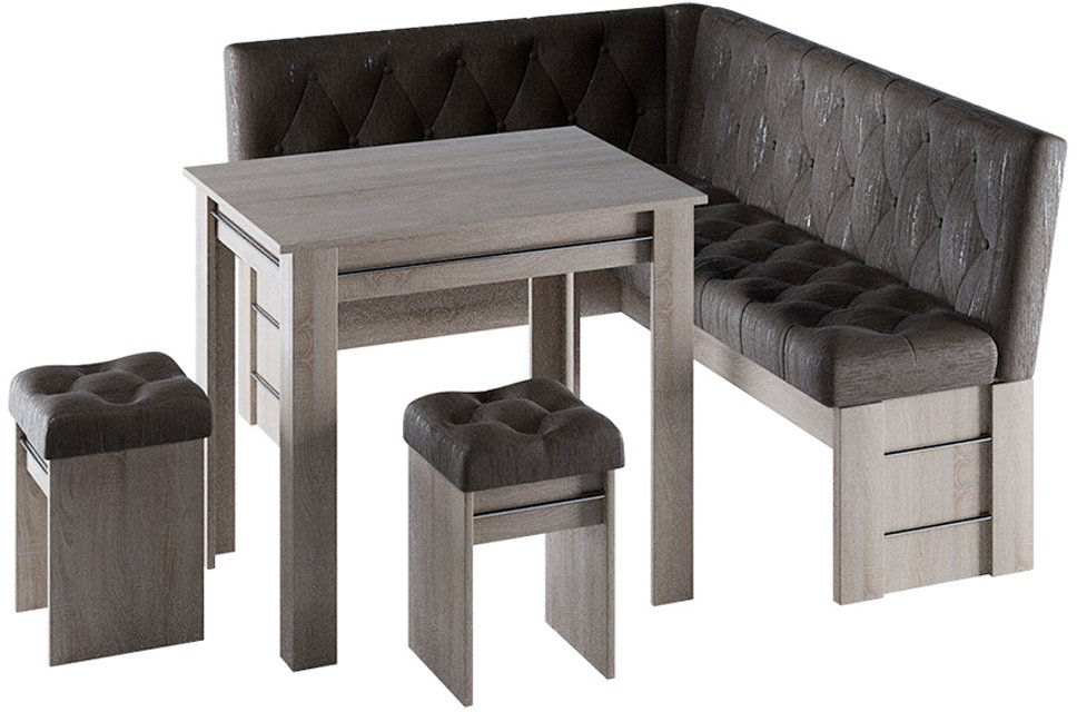 Кухонный уголок Парма дуб сонома трюфель / темный