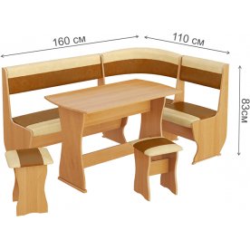 Кухонный уголок Уют-1 К Люкс МФ-101.004 ольха / кожзам / бук / коричневый