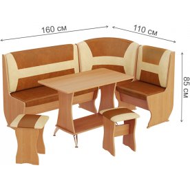 Кухонный уголок Уют-3 Люкс МФ-101.002 ольха / кожзам / бук / коричневый