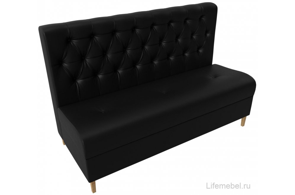 Кухонный диван Бремен экокожа черный