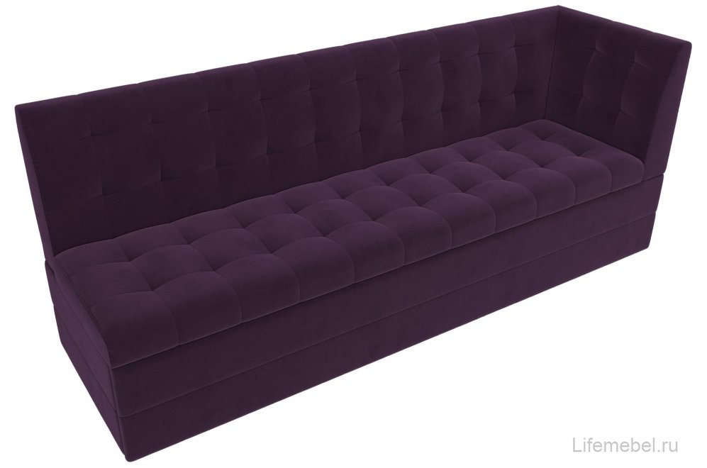 Кухонный диван Бриз правый фиолетовый велюр