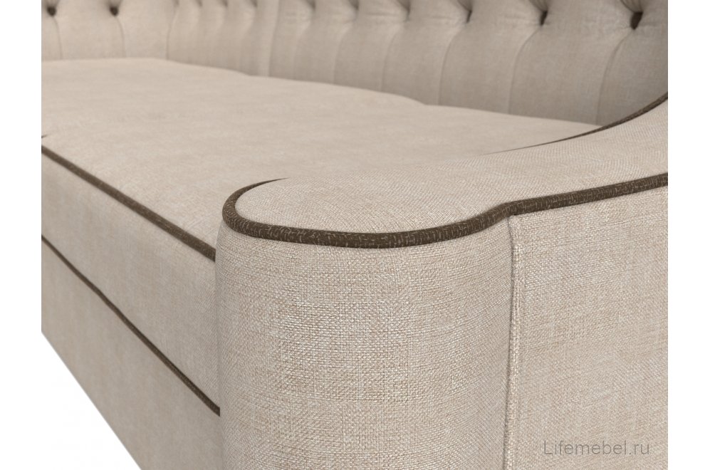 Кухонный диван Бронкс левый рогожка бежевый