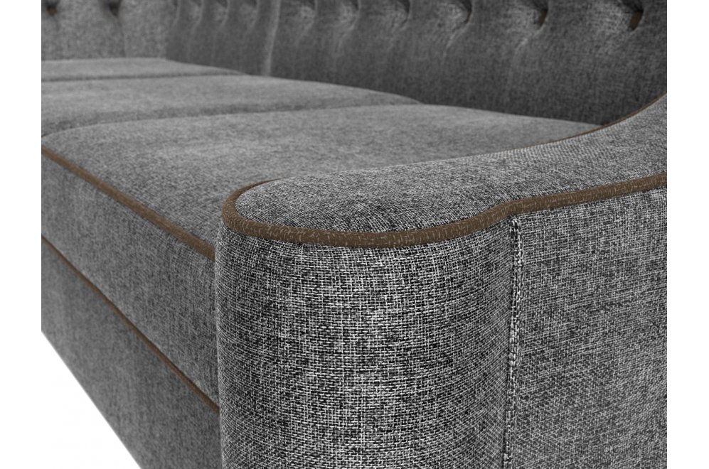 Кухонный диван Бронкс левый рогожка серый