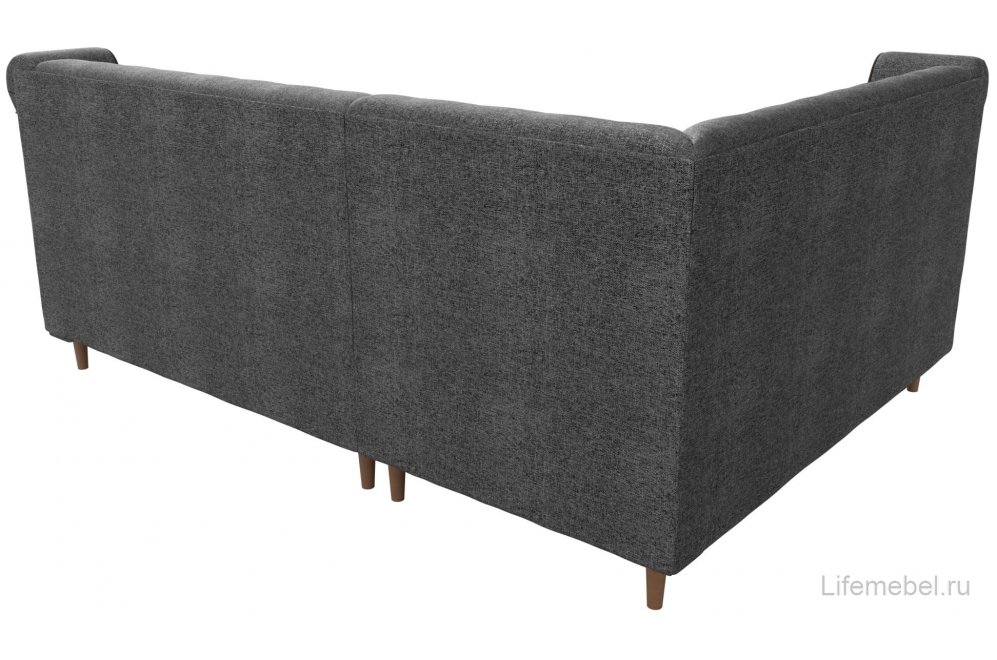 Кухонный диван Бронкс левый рогожка серый