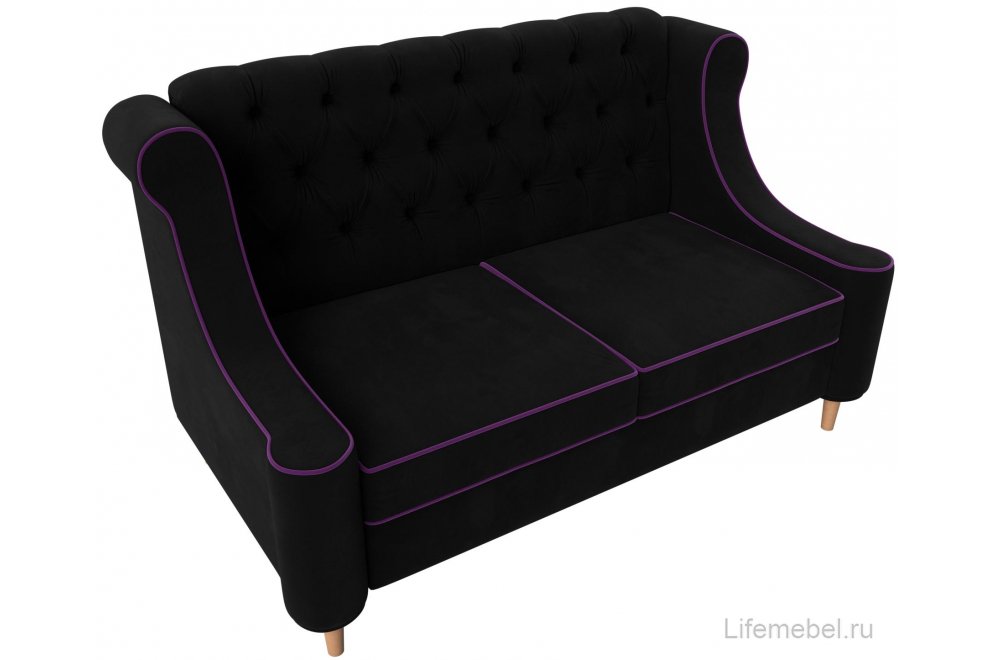 Кухонный диван Бронкс микровельвет черный