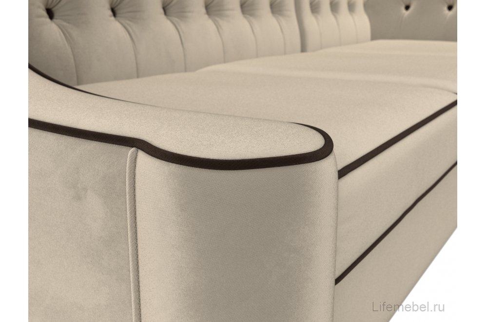 Кухонный диван Бронкс правый микровельвет бежевый