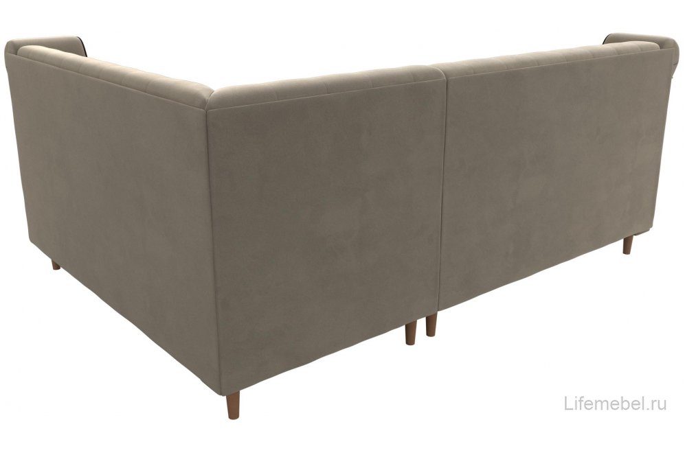 Кухонный диван Бронкс правый микровельвет бежевый