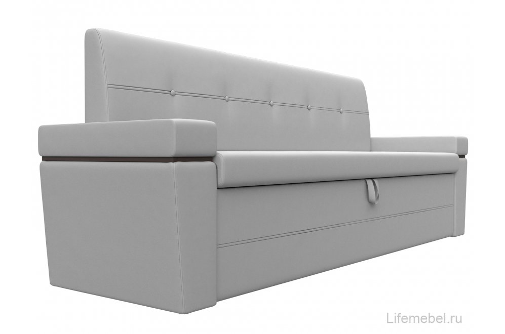 Кухонный диван Деметра экокожа белый