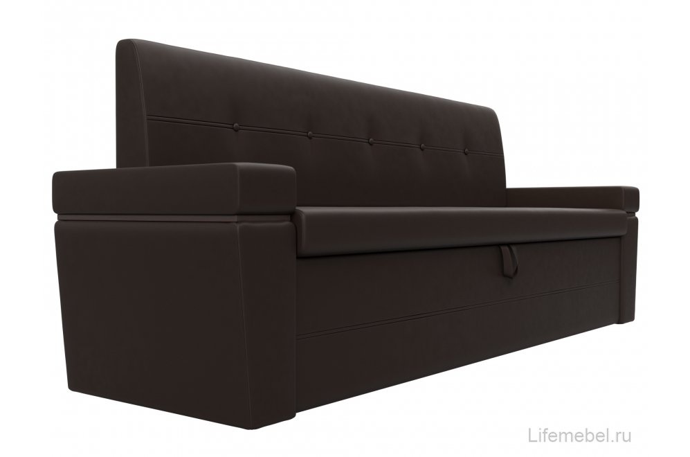 Кухонный диван Деметра экокожа коричневый