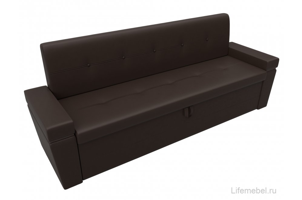Кухонный диван Деметра экокожа коричневый