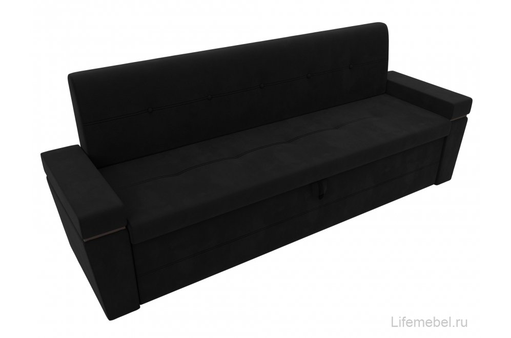 Кухонный диван Деметра микровелвет черный