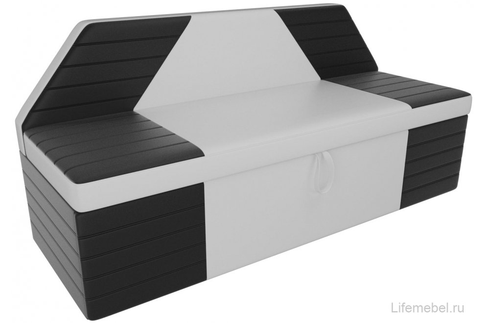 Кухонный диван Дуглас экокожа белая / черная