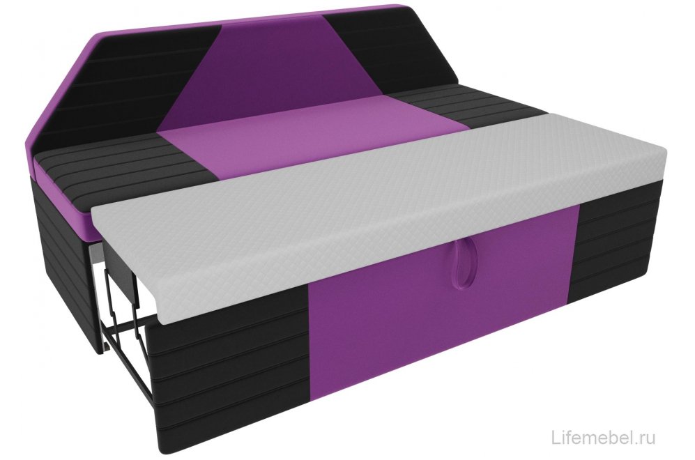 Кухонный диван Дуглас микровельвет фиолетовый / черный