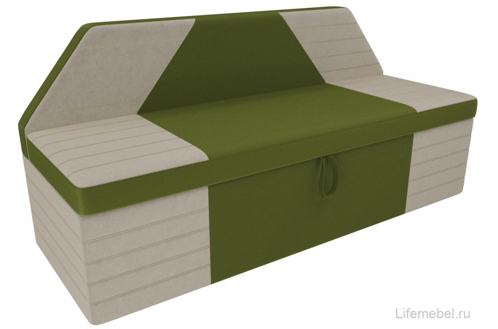 Кухонный диван Дуглас микровельвет зеленый / бежевый