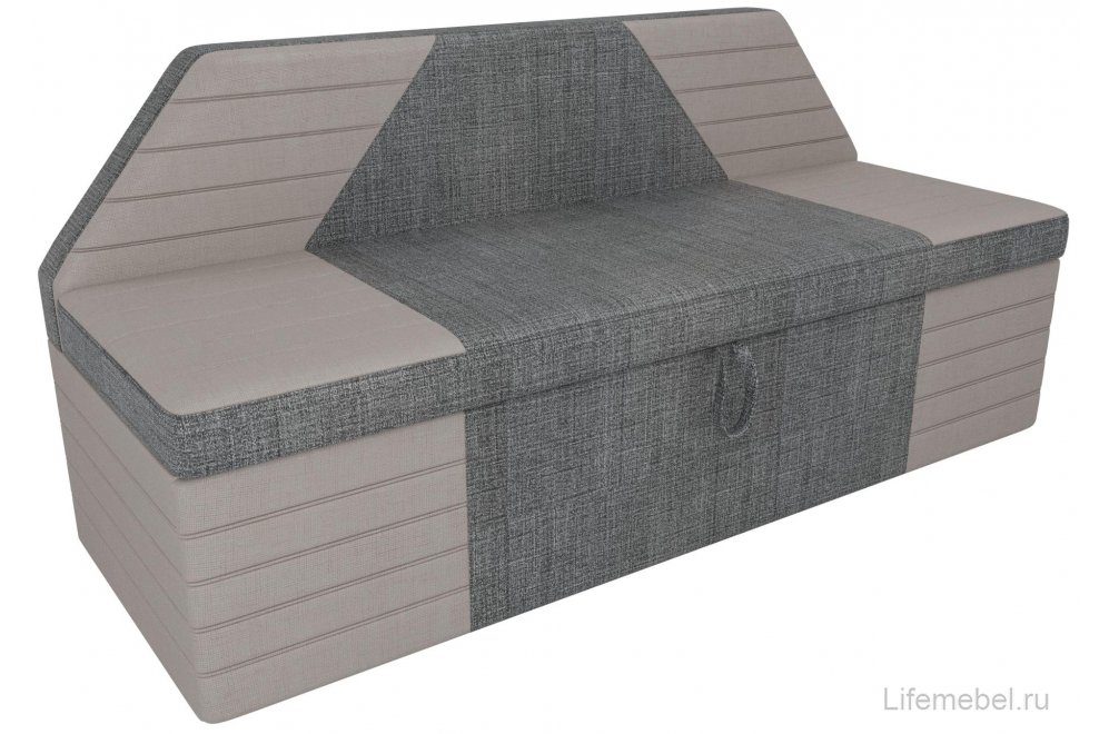 Кухонный диван Дуглас рогожка серая / бежевая
