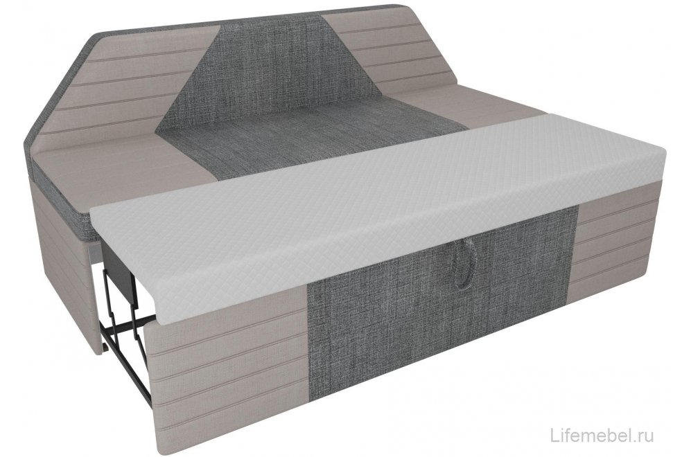 Кухонный диван Дуглас рогожка серая / бежевая