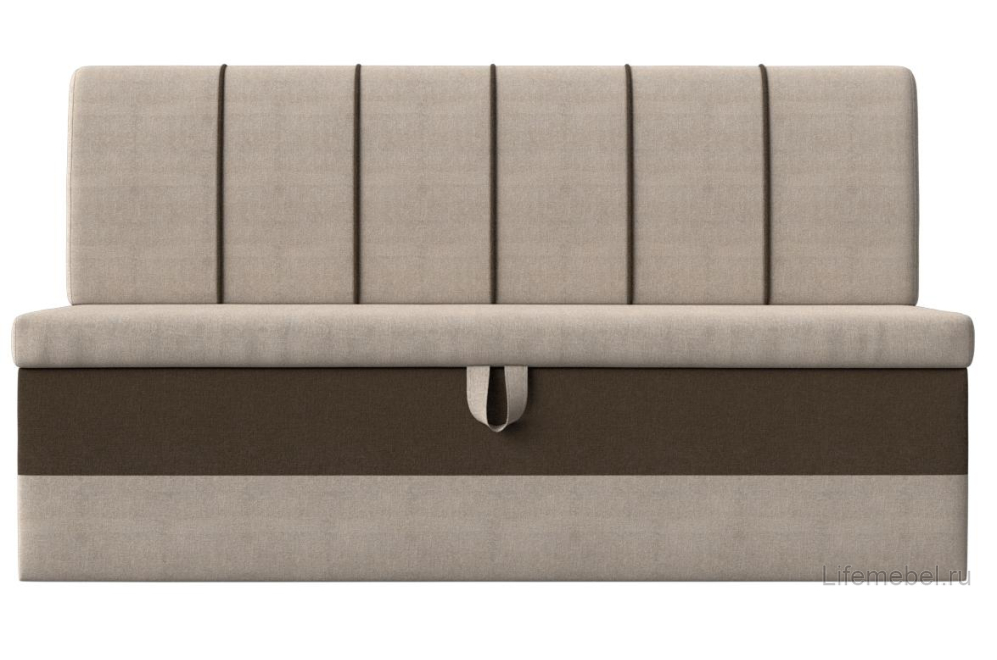 Кухонный диван Энигма бежевая / коричневая рогожка