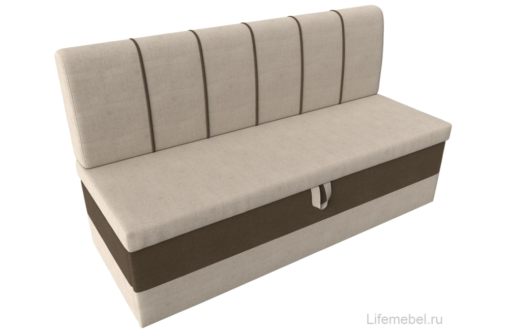 Кухонный диван Энигма бежевая / коричневая рогожка