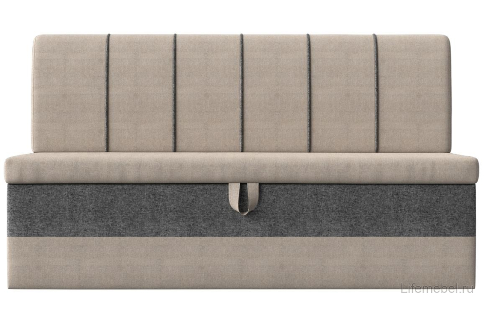 Кухонный диван Энигма бежевая / серая рогожка